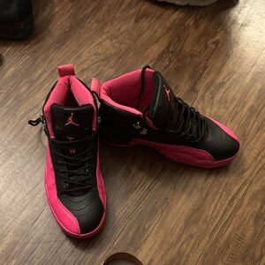 Women's Black and Pink Sneakers